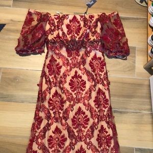 NWT Marchessa Notte off the shoulder gown